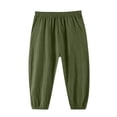 thumbnail image 7 of Kids Unisex Joggers Soft Cotton Linen Harem Pants Elastic Waist and Cuffed Ankle Loose Fit Baggy Trousers for Kindergarten Play, 5T-15Y, 7 of 7