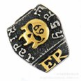 thumbnail image 5 of HOOUN Easy Rider Skull Ring Stainless Steel Gothic Men's Skull Punk Ring Silver Gold-7, 5 of 5
