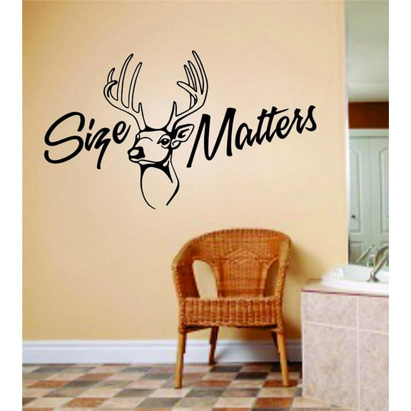 Size Matters Wall With Large Deer / Moose / Buck Animal Graphic Boys Vinyl Stickers Cut Wall Decal Decoration Ideas 20 X 40 Inches