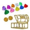 thumbnail image 2 of Juego de 13 juguetes de piedras preciosas para niños con cofre del tesoro dorado | Diamantes de cristal de colores para buceo en piscina y juegos de búsqueda del tesoro | Juego sensorial y kit e, 2 of 5