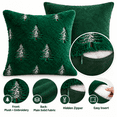 thumbnail image 4 of LOMYOLO Christmas Pillow Covers 18x18IN Set of 2,Soft Faux Fur Throw Pillow Case with Embroidered Christmas Tree, Holiday Decorative Pillowcases for Couch Sofa Bed Farmhouse Winter Xmas Decor-GREEN, 4 of 7