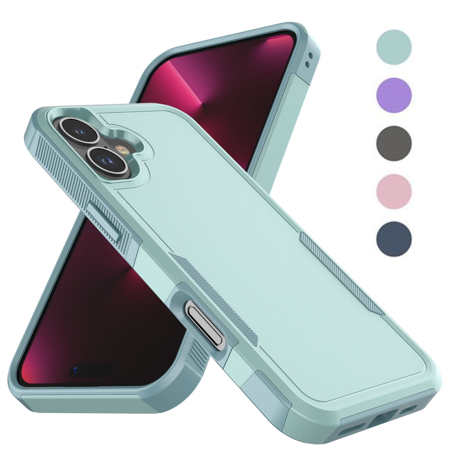 iPhone 17 Case , 2 in 1 Phone Case for iPhone 17 6.3 inch ,Takfox Shockproof Protection Heavy Duty Armor Hard Plastic & Rubber Rugged Full Body Bumper Cover- Mintgreen