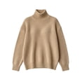 thumbnail image 2 of Girls Turtleneck Sweaters Pullover Kids Toddlers Cable Knit Warm Long Sleeve Winter Top, Sizes 11-16 Years Khaki, Size 160, 2 of 5