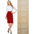 thumbnail image 6 of Freejoy Womens Pencil Skirts Stretch Office Work Skirt Knee Length High Waist Midi Ponte Bodycon for Business Casual, 6 of 6