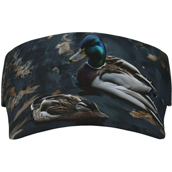 Ducks On The Water Tennis Visor Hats, Black