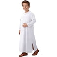 thumbnail image 2 of Thobe for Boy Long Sleeve White Thobe Eid Outfit Boys Size 9-10 Years Clothes, 2 of 9