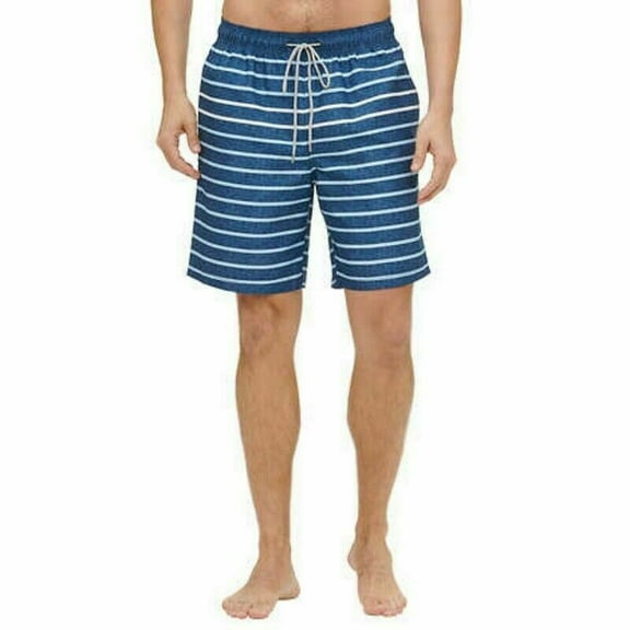 Kirkland Signature Men's Swim Shorts  (Blue Varsity Stripe, X-Large)
