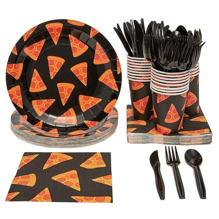 Juvale Pizza Birthday Party Supplies Pack Serves 24 Includes