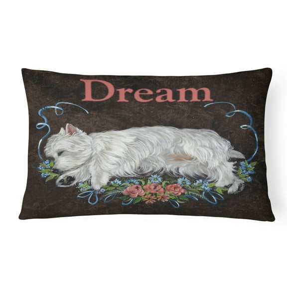 Westie Dream Canvas Fabric Decorative Pillow