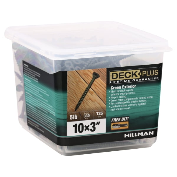 Hillman Fasteners 48405 10 x 3 in. Green Deck Plus Screws
