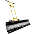 thumbnail image 2 of Best Choice Products 48in Hand Snow Pusher w/ 2 Wheels, Adjustable Handle, Blade Angle, Reflective Tape - Yellow, 2 of 8