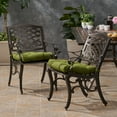 thumbnail image 2 of Kevin Outdoor Cast Aluminum Dining Chair with Cushion, Set of 2, Hammered Bronze, Olive, 2 of 6