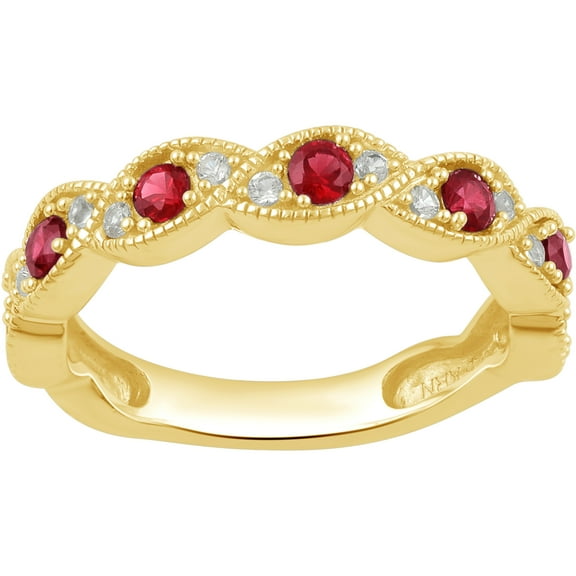 Diamond Accent And Created Ruby Gold Ton