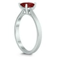 thumbnail image 2 of SZUL Women's Square Princess Cut 5MM Garnet Solitaire Ring in 10K White Gold, 2 of 4