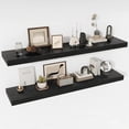 thumbnail image 2 of Floating Shelves  Deep Floating Shelf Wall Mounted  Wall Shelves  Rustic Deep Bookshelf  Extra Deeper &amp; Thicker Display Shelves for Bedroom  Living Room    Set of, 2 of 6