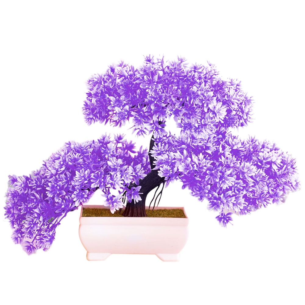 Farfi Artificial Tree Plant Bonsai Garden DIY Holiday Party Home Hotel Desktop Decor (Red)