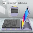 thumbnail image 3 of Fintie Keyboard Case for iPad 10th Generation 10.9 Inch Tablet (2022 Release) with Pencil Holder, Lilac Marble, 3 of 8