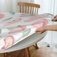 thumbnail image 4 of YFYANG Round Fitted Table Cloth, Waterproof Pink Watercolor Peach Doodle Pattern Polyester Table Cover, Indoor Outdoor Decorative Tablecloths with Elastic Edge, 4 of 7
