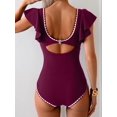 thumbnail image 3 of Traje de baño Aidonger Tummy Control de una pieza con volantes para mujer, 3 of 5