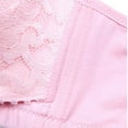 thumbnail image 4 of ATOYSOY Everyday Bra Wireless Nursing Front Closure Button Breathable Push Up Underwear Workout Lace Lightly Thin Girls Teens Floral Smoothing Comfort Bra Pink, 4 of 9