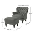 thumbnail image 6 of Christopher Knight Home Tafton Fabric Club Chair and Ottoman Set, 2-Pcs Set, Grey, 6 of 15