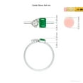 thumbnail image 5 of ANGARA Natural Two-Stone Emerald-Cut Emerald & Pear Diamond Ring in Sterling Silver for Women (Size-6x4mm) | May Birthstone, Birthday, Anniversary, Jewelry Gift for Women | Natural Emerald Ring, 5 of 10