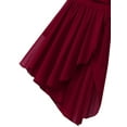 thumbnail image 5 of MSemis Female Dance Leotard Dress V-Neck High-Low Skirt XS to 3XL, 5 of 7