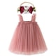 thumbnail image 2 of Vestido de verano popular para niñas, vestido de princesa dulce de malla, falda con orejas de madera y tocado, 2 of 5