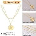thumbnail image 6 of Turandoss 14K Gold Plated Coin Pendant Necklaces for Women 14K Gold Plated Dainty St. Christopher Medallion Paperclip Chain Necklace Layered Coin Necklaces for Women Mothers Day Birthday Gifts, 6 of 7