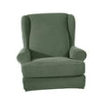 thumbnail image 3 of Abbracc Stretch Spandex Sofa Couch Cover Wingback Chair Slipcover Protector Green, 3 of 9