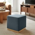 thumbnail image 2 of Ottoman Accent Chair, Blue, Velvet, French Living Lounge Cafe Lobby Hospitality Restaurant, Modern Contemporary Boutique HB36571, 2 of 9