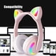 Wireless Headset, TSV Cat Ear LED Wireless Bluetooth Headphones, Foldable over-Ear Bluetooth Earphones With Built-in Microphone, Stereo Sound for Kids, Girls, Adults(Pink/Purple) - image 7 of 9