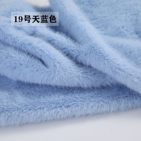 ERDOUY 19.69x19.69 Inch Short Pile Faux Fur Fabric, Soft Smooth Plush Material for Sewing, Crafts, Hobby Projects & DIY Craft Strips,Light Blue A