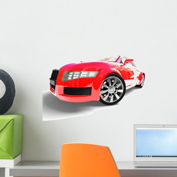 Race Car Wall Mural by Wallmonkeys Peel and Stick Graphic (18 in W x 10 in H) WM227389