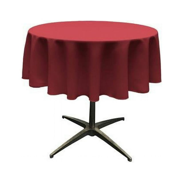 LA Linen TCpop51R-CranberryP28 Polyester Poplin Tablecloth, Cranberry - 51 in. Round