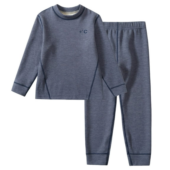 Gubotare Kids Fall Pajamas Boys Unisex Girls Boys Pajamas Long Sleeve Sleepwear Button-Down 2 Pcs Pjs Set Size 9-10 (Blue,9-10 Years)