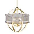 thumbnail image 2 of Golden Lighting 3167-4P OG-PW Colson 4 Light Pendant with Pewter Shade, Olympic Gold, 2 of 4