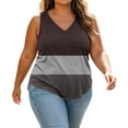 thumbnail image 5 of Wensltd Women Plus Size V Neck Sleeveless Tank Tops Color Block Soft Stretch Breathable Curved Hem Tank Shirt For Summer Daily Casual, 5 of 8