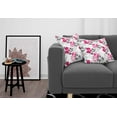 thumbnail image 3 of Ambesonne Floral Throw Pillow Cover 2 Pack, Nostalgic Leaf and Flowers, 16", Magenta Dark Grey White, 3 of 7