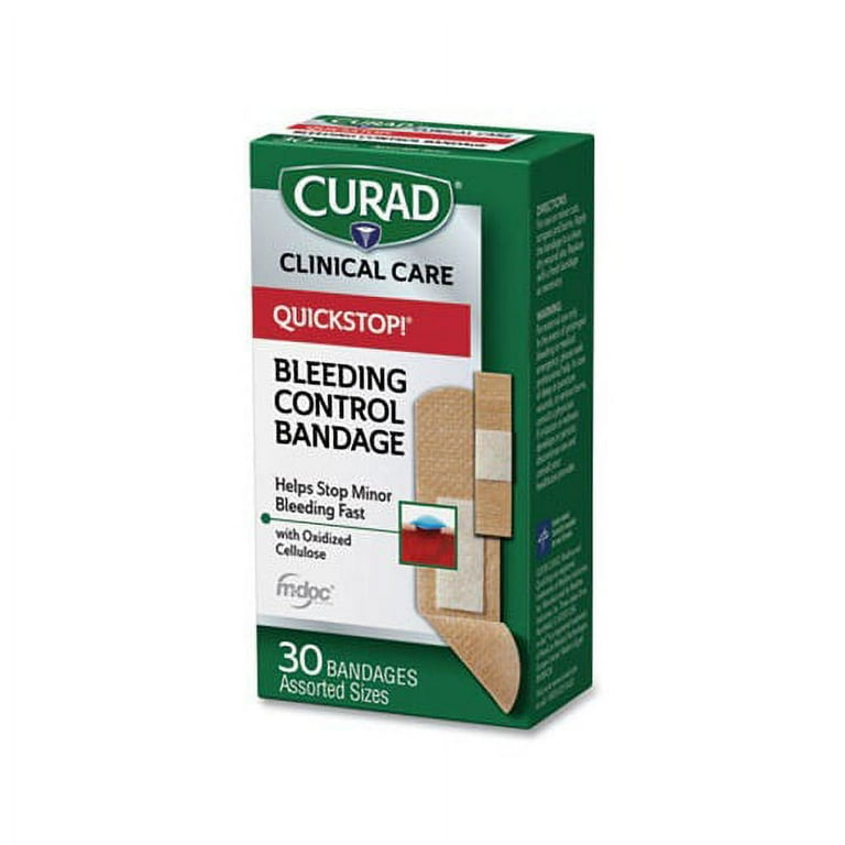 QuickStop Flex Fabric Bandages, Assorted, 30/Box QuickStop Flex Fabric Bandages, Assorted, 30/Box