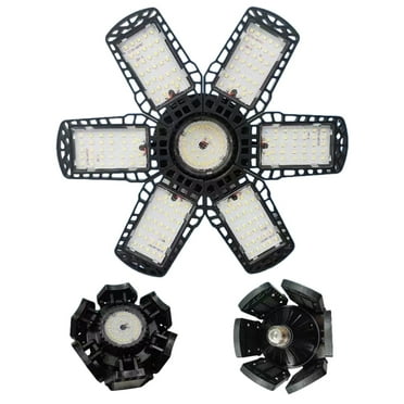 JSOT 10000LM 6500K LED Garage Lights Ceiling Light with 7 Adjustable Panels Ultra Bright Deformable LED Shop Light for Garage Basement Workshop 100W, 1 Pack