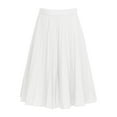 thumbnail image 3 of inlzdz Kids Girls Chiffon Pleated Elastic High Waist A-Line Flowy Swing Maxi Long Skirt Casual Wear White 130, 3 of 5