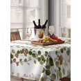 thumbnail image 6 of Green Pink Weeping Eucalyptus Table Cloth, Waterproof Tablecloth for Rectangle Tables, Spring Summer Farmhouse Leaves Reusable Washable Fabric Table Cover for Restaurant Kitchen Dining Tables 52"x70", 6 of 9