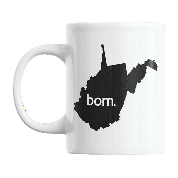 WV State USA Born feat Map Outline, US Citizen Coffee & Tea Mug Cup (11oz)