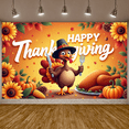 thumbnail image 3 of Colorful Background Happy Thanksgiving Banner Decorative Turkey Autumn Harvest Festival for Indoor Decoration Holiday Celebration Event Party, 3 of 9