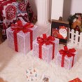 thumbnail image 2 of Cateissary Caja de regalo decorativa, adornos navideños con luces LED brillantes, exquisita caja de regalo, conjunto de Navidad Kits de decoración para fiestas estrella, 2 of 6