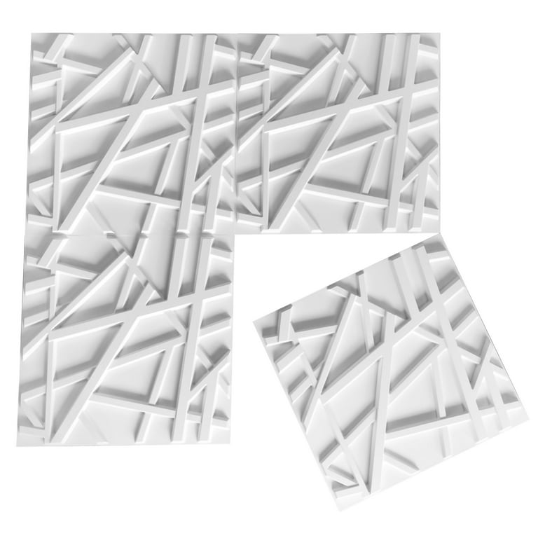Art3d Matt White 19.7 19.7 PVC 3D Wall Panel Geometric Crossing Lines, for  Residential and Commercial Interior Décor 