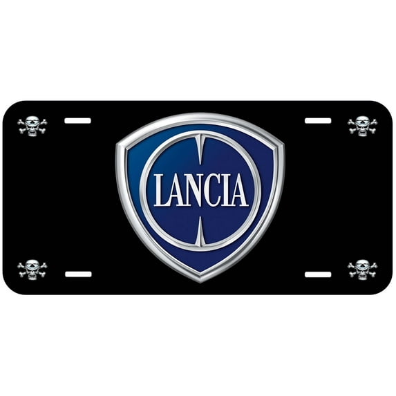 Lancia Black with Skull Novelty Car Auto License Plate