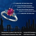 thumbnail image 2 of Gem Stone King 10K Two Tone Gold Red Created Ruby and Persian Blue Moissanite Engagement Ring for Women | 2.46 Cttw | Oval 9X7MM | Gemstone July Birthstone | Size 6, 2 of 6