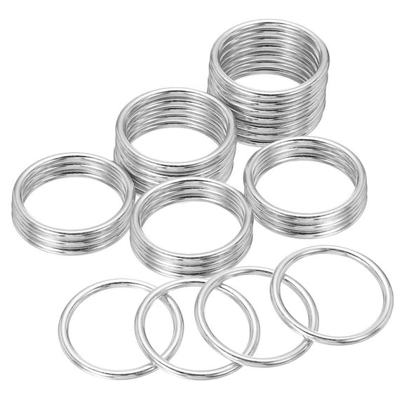 Uxcell Metal O Rings 25mm / 1", 20 Pack Electroplated Zinc Alloy O Ring Buckle Seamless Welded Round Rings for Bags Purse Belts Hardware DIY Craft Dog Leashes, Silver